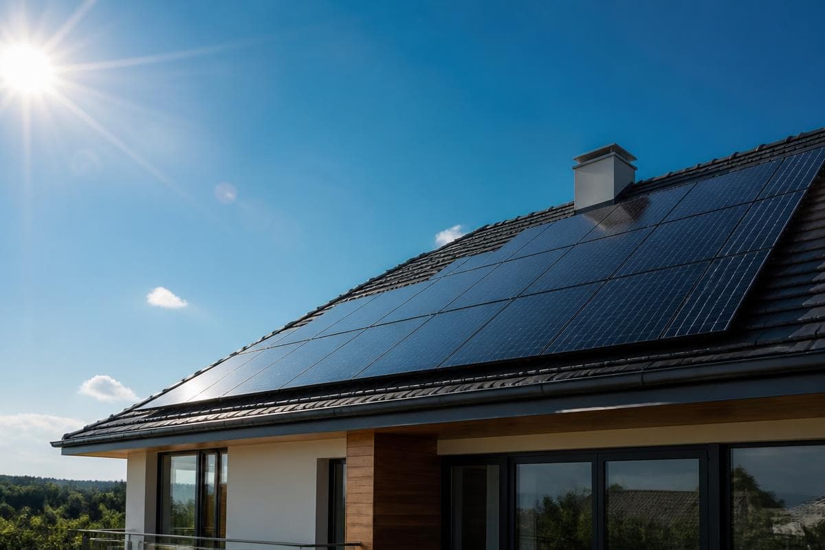 Solar PV panels installed on a roof